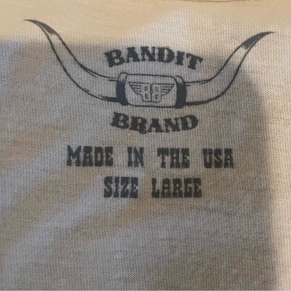 Bandit Brand Howdy Pardner Women's Western cream t-shirt cowgirl L made in USA - Picture 5 of 5